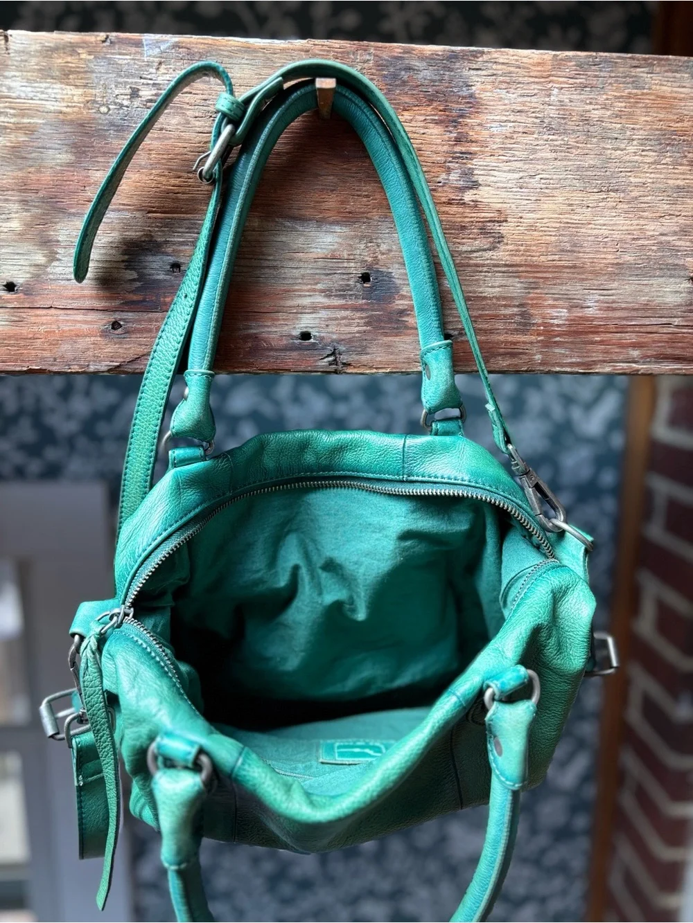 Free People We The Free Baby Emerson Bag Greenery Leather Crossbody
